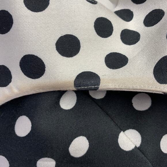 L.K.BENNETT Size 2 Beige Black Wool Silk Polka Dot A-Line Dress - Picture 5 of 7